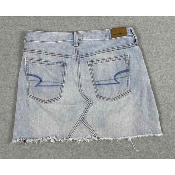 Women's American Eagle Denim Cutoff Skirt Size‎ 2 Light Wash - Picture 2 of 6
